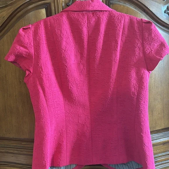 Nanette Lepore Fuchsia Short Cap Sleeve Blazer Vintage Beautiful detail Size 6 - Picture 11 of 11